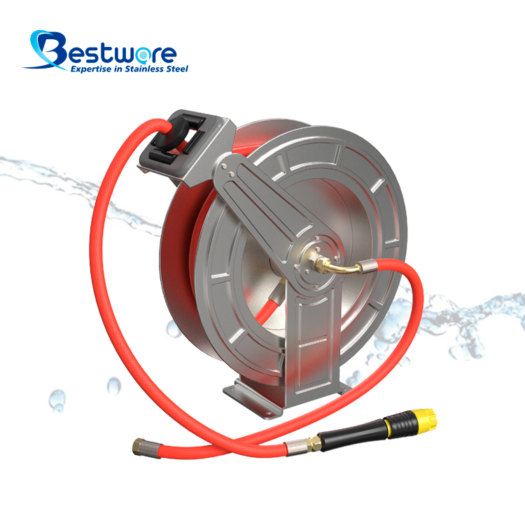Open Hose Reel with Dual-function Water Gun - Wall Mount