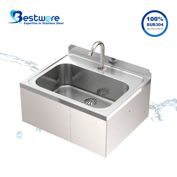 Stainless Steel Knee Operated Wash Sink - Wall Mount