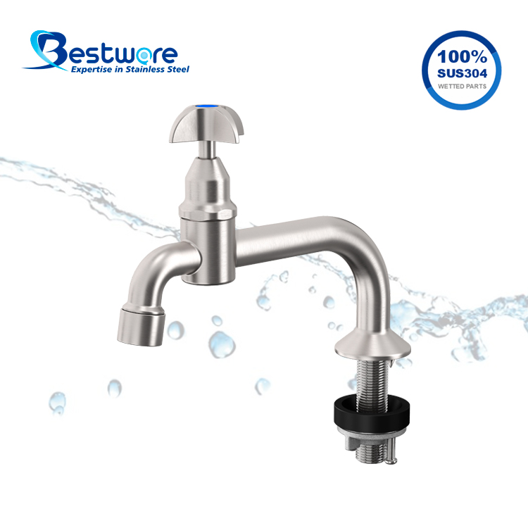 Stainless Steel Single-spout Laboratory Water Taps - Deck Mount