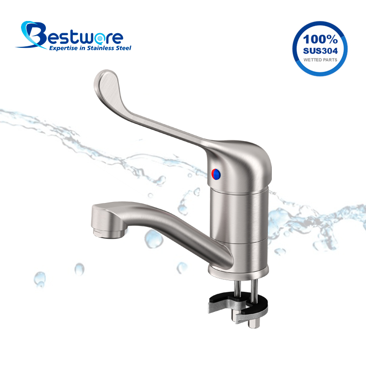 Stainless Steel Single Lever Kitchen Faucet - Single Hole Deck Mount