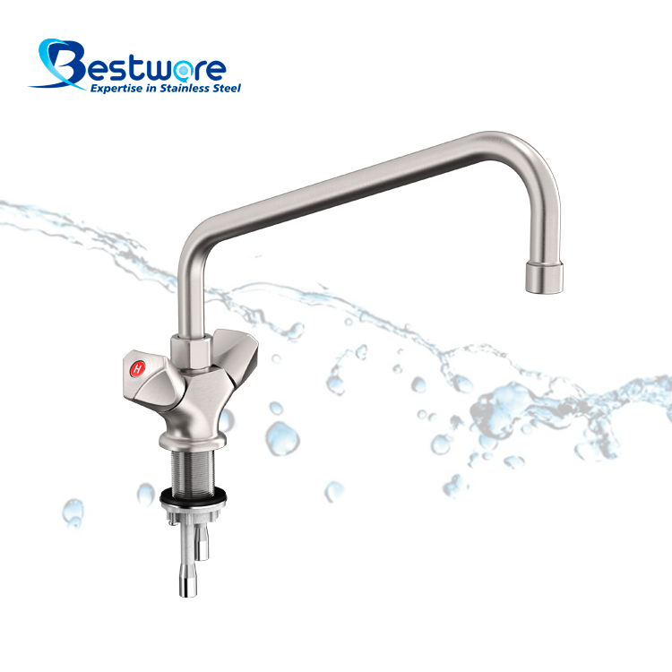 European Style High-grade Stainless Steel Hot and Cold Manual Faucet - Single Hole Deck Mount