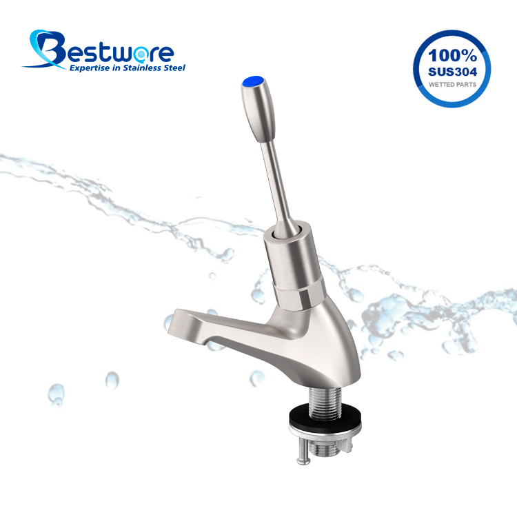 Stainless Steel Metering Faucet - Deck Mount