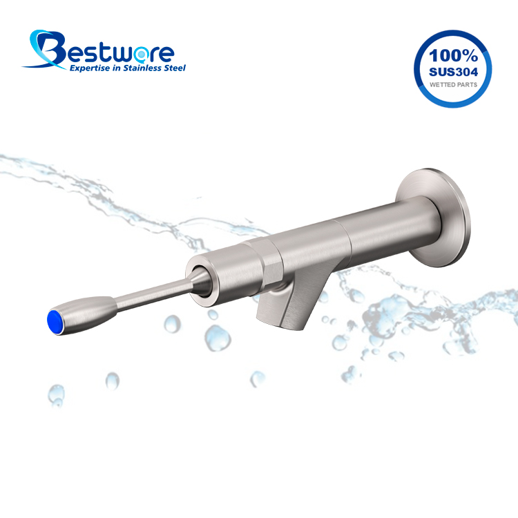 Stainless Steel Metering Faucet - Wall Mount