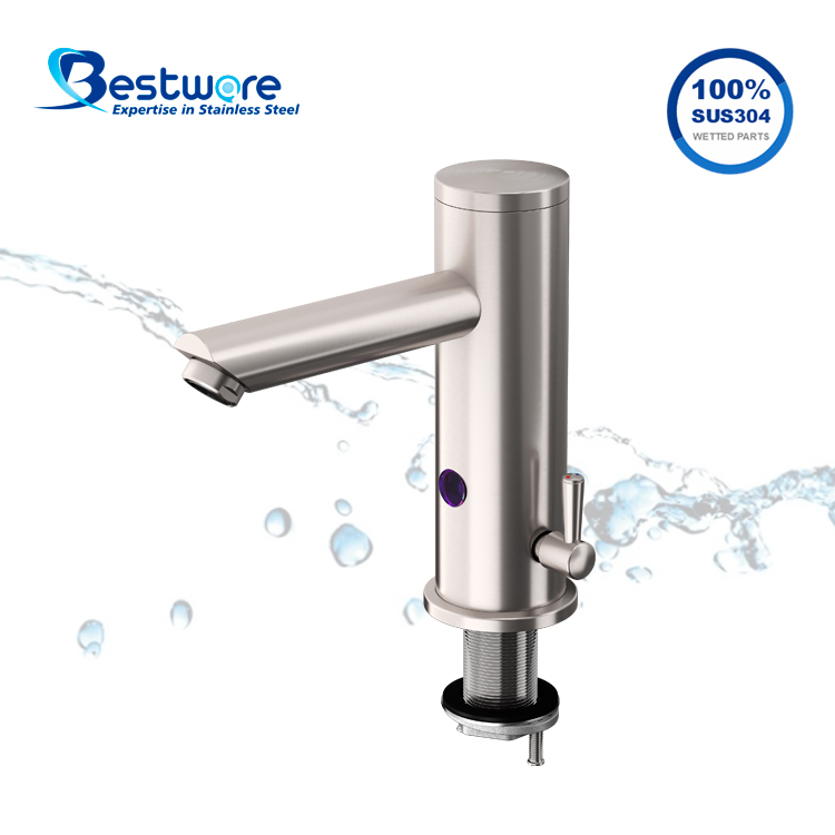 Stainless Steel Manual Temperature Control Dual-function Sensor Faucet - Deck Mount