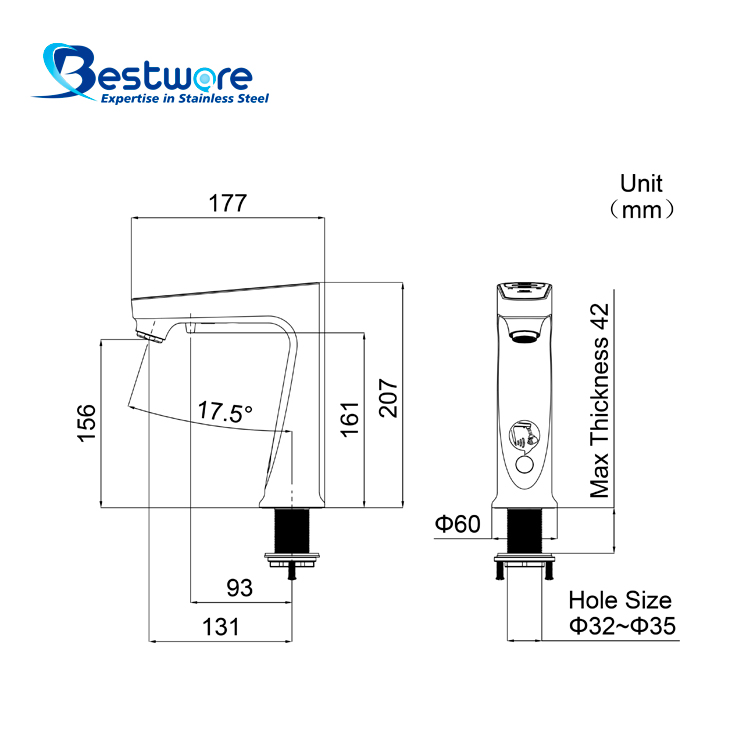Stainless Steel Single Cold Dual-function Sensor Faucet - Deck Mount