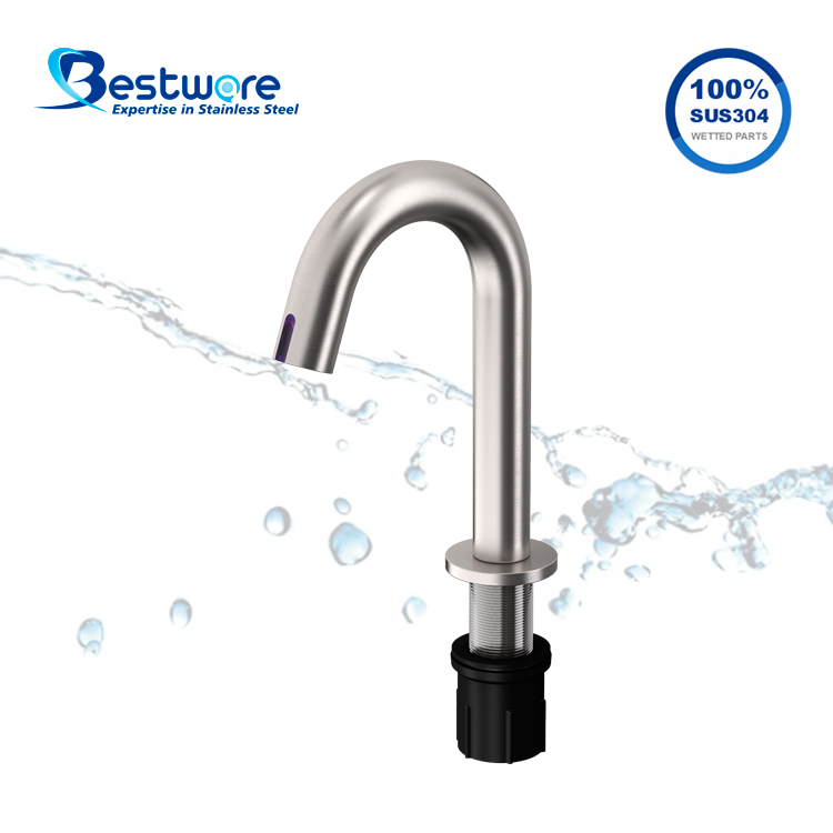 Stainless Steel Single Cold Single-function Sensor Faucet - Deck Mount
