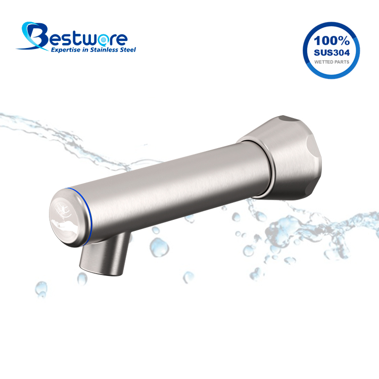 Stainless Steel Single Cold Single-function Sensor Faucet - Wall Mount