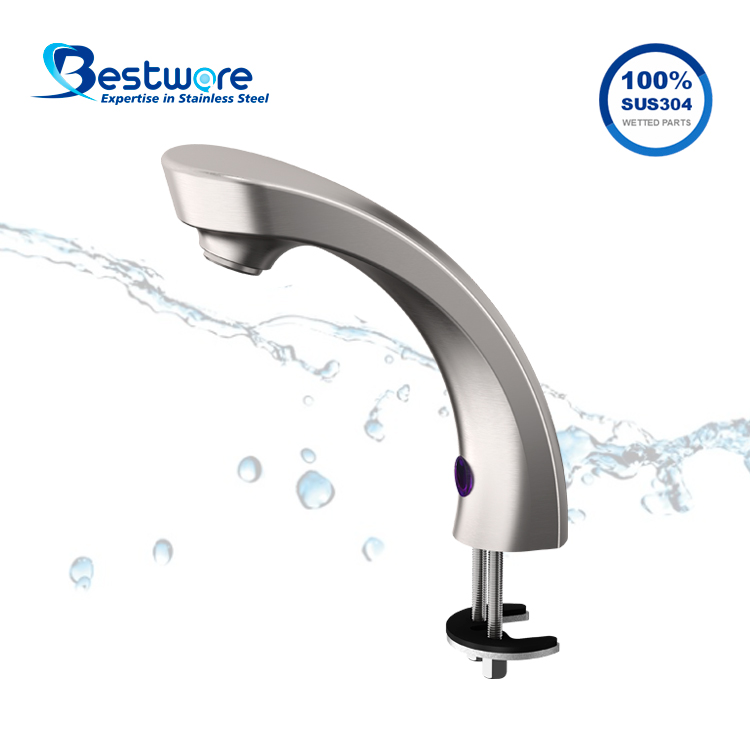 Stainless Steel Single Cold Sensor Faucet - Deck Mount
