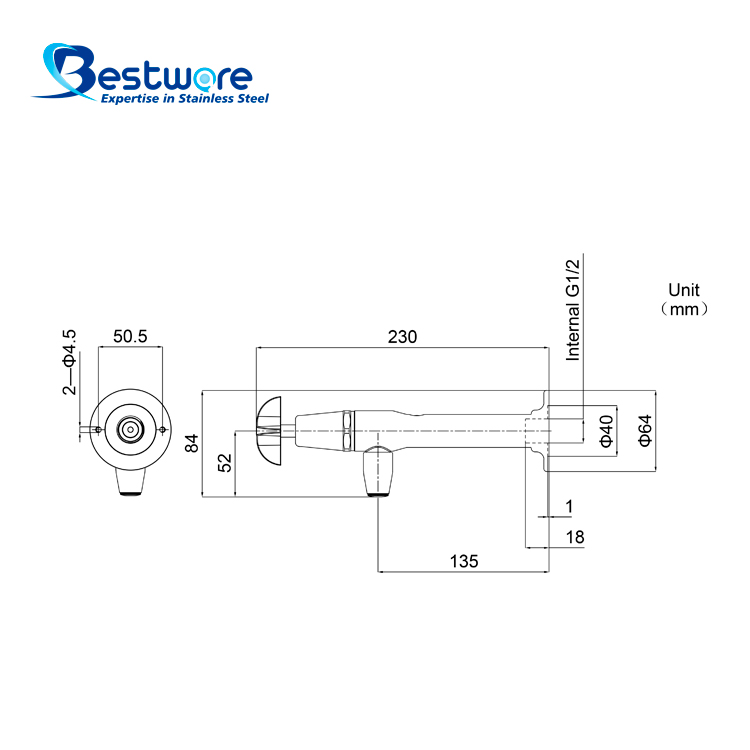 Manual Style Food-grade Stainless Steel Bottle Filler - Wall Mount