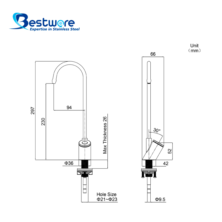 Sensor Style Food-grade Stainless Steel Bottle Filler - Deck Mount