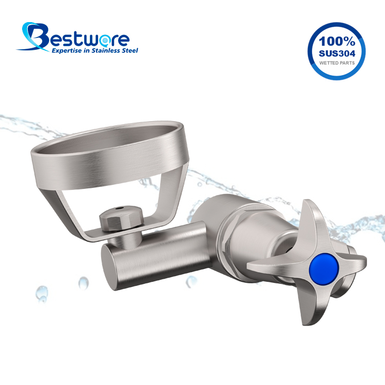 Manual Style Food-grade Stainless Steel Drinking Bubbler Tap - Wall Mount
