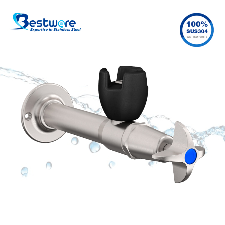 Manual Style Food-grade Stainless Steel Drinking Bubbler Tap - Wall Mount