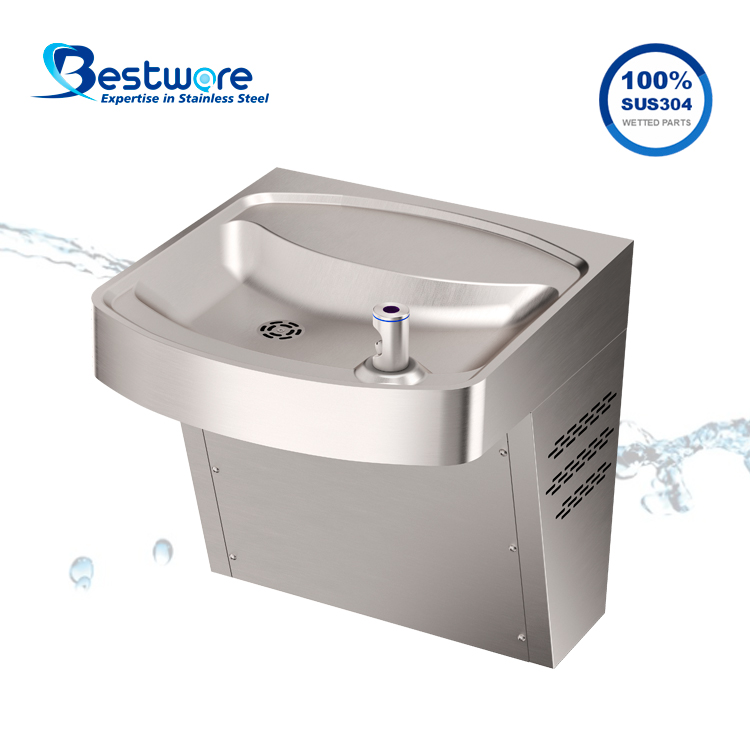 Single-function Sensor Style Food-grade Stainless Steel Drinking Fountain - Wall Mount