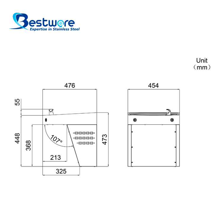 Single-function Manual Style Food-grade Stainless Steel Drinking Fountain -  Wall Mount