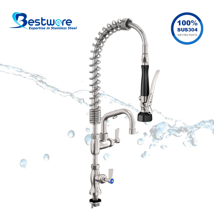 American Mini Style High-grade Stainless Steel Single Cold Pre Rinse Faucet - Single Hole Deck Mount