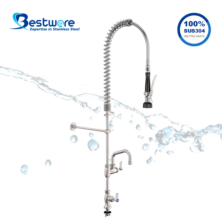 American Standard Style High-grade Stainless Steel Single Cold Pre Rinse Faucet - Single Hole Deck Mount